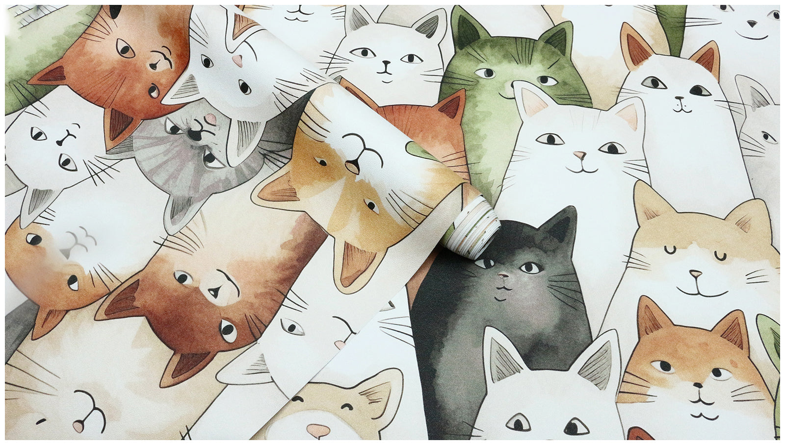 HAOKHOME 99056 Cats Wallpaper Peel and Stick Animal Stick on Wallpaper Textured 3D Wall Paper for Dollhouse Adhesive Contact Paper