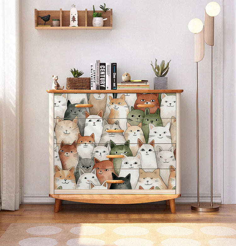 HAOKHOME 99056 Cats Wallpaper Peel and Stick Animal Stick on Wallpaper Textured 3D Wall Paper for Dollhouse Adhesive Contact Paper