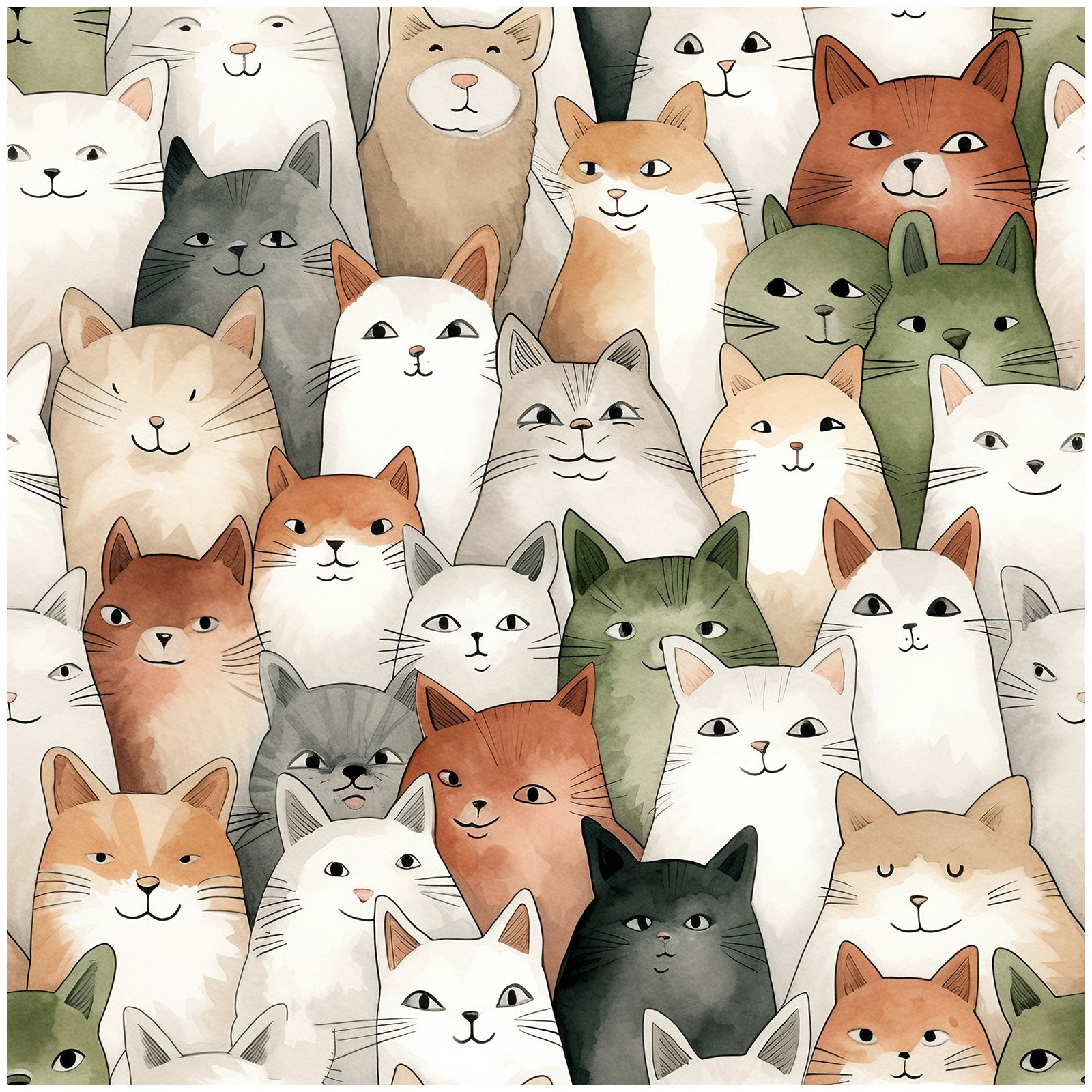 HAOKHOME 99056 Cats Wallpaper Peel and Stick Animal Stick on Wallpaper Textured 3D Wall Paper for Dollhouse Adhesive Contact Paper