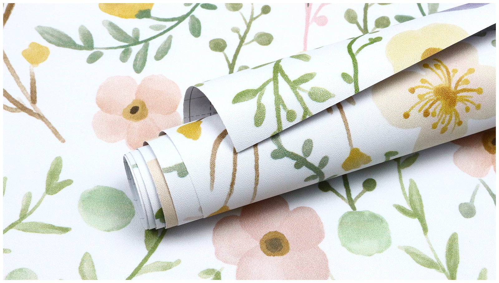 HaokHome 93399-1 Floral Purple/Green/White Peel & Stick Wall Paper Nursery DIY Contact Paper