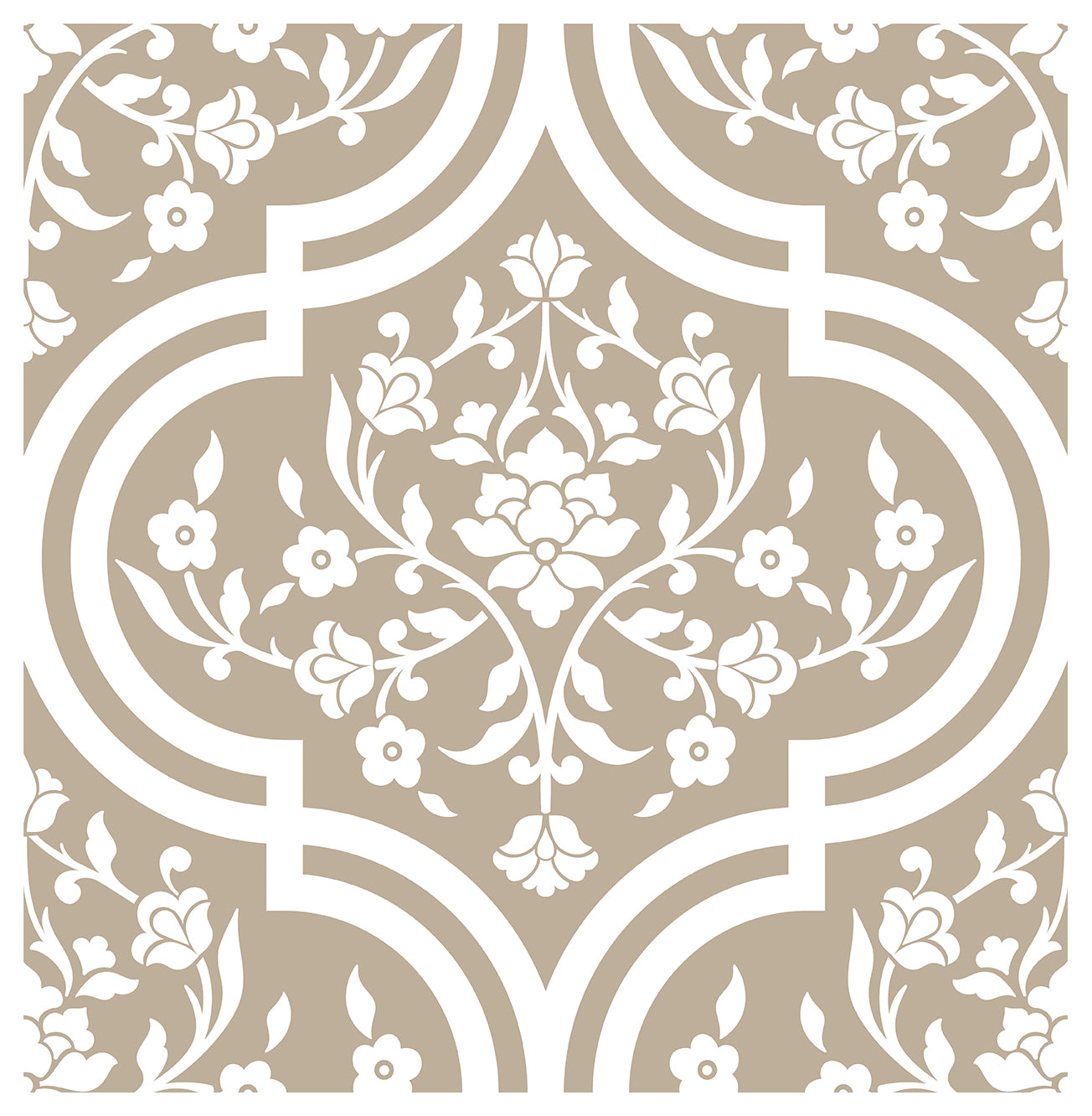 HAOKHOME Damask Wallpaper Peel and Stick Floral Wall Paper Vintage Removable for Kitchen Mushroom/White Contact Paper