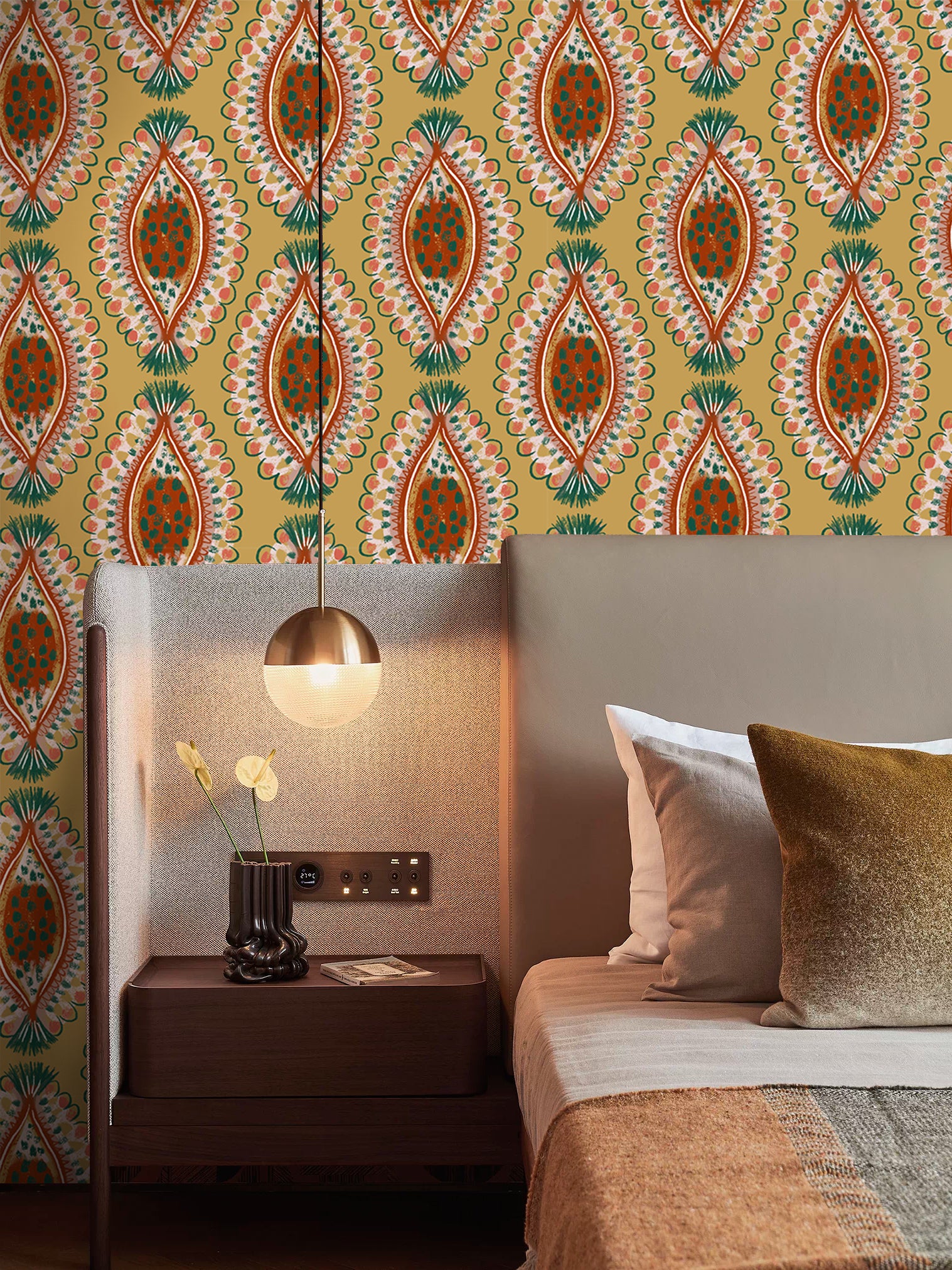 HaokHome Eclectic Boho Wallpaper – Abstract Petal Pattern in Blush Pink