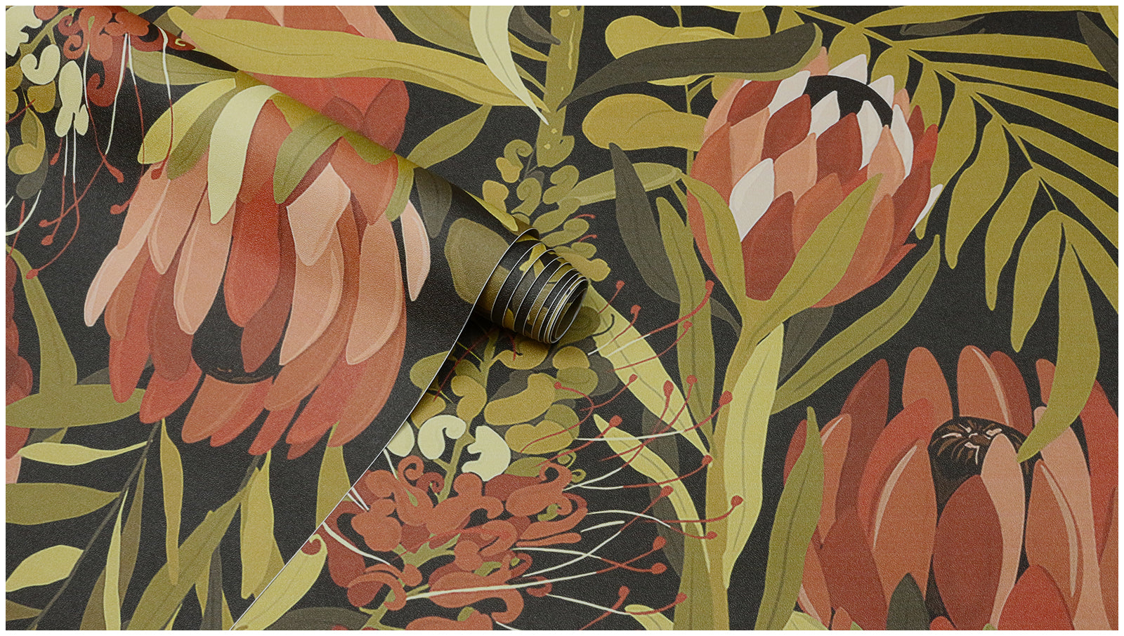 HaokHome Wallpaper Peel and Stick Floral Boho Pink/Green/Red Retro Wall Decor Living Room Removable Mural