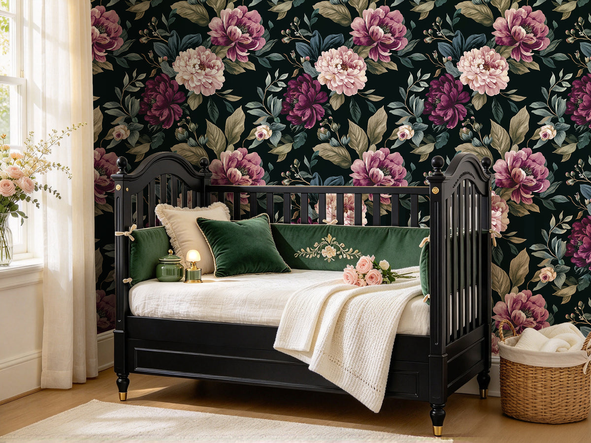 HaokHome vintage peony self adhesive wallpaper for guest bedroom feature wall decor