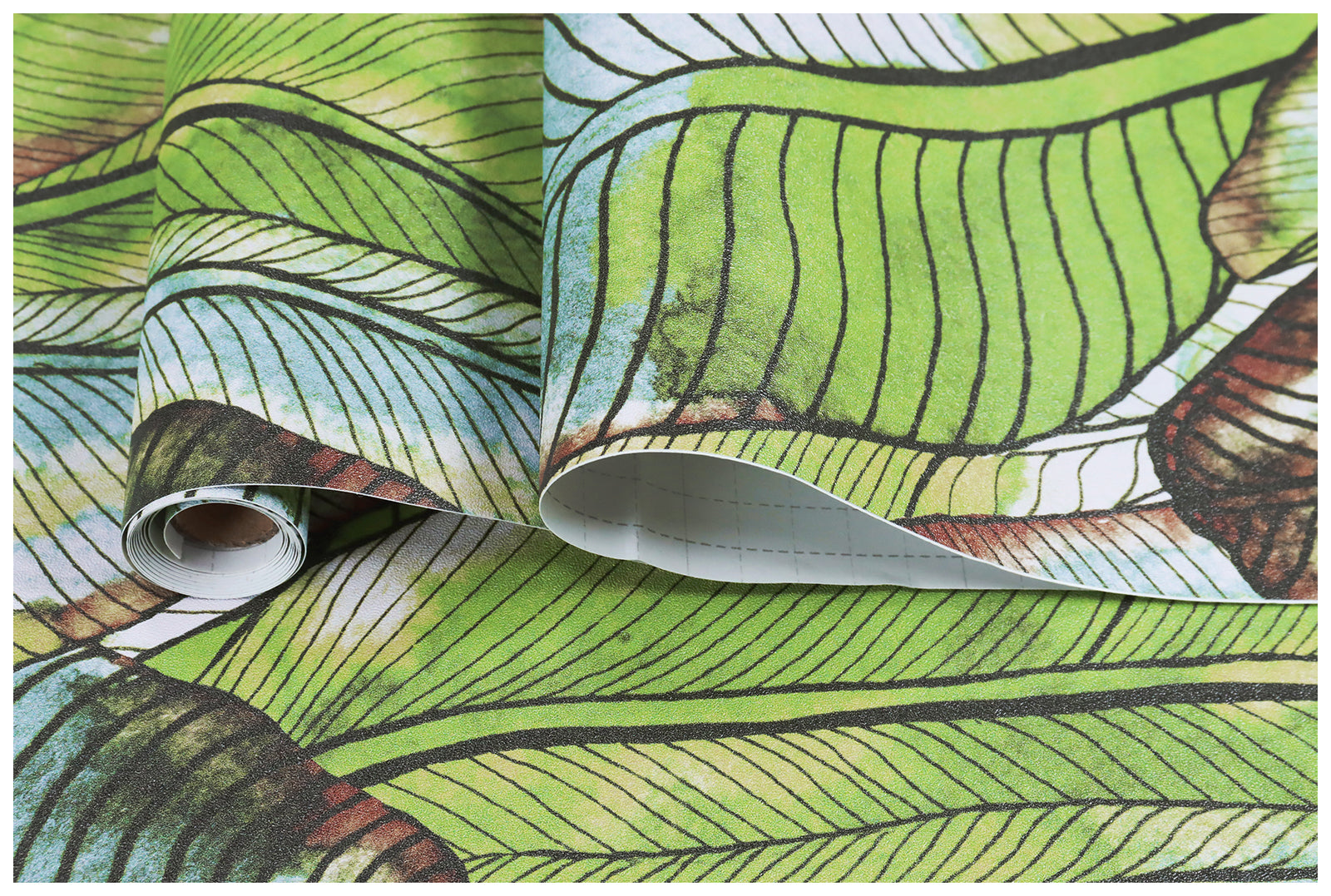 HaokHome Green Removable Wallpaper Tropical Leaf Peel and Stick Contact Wall Paper