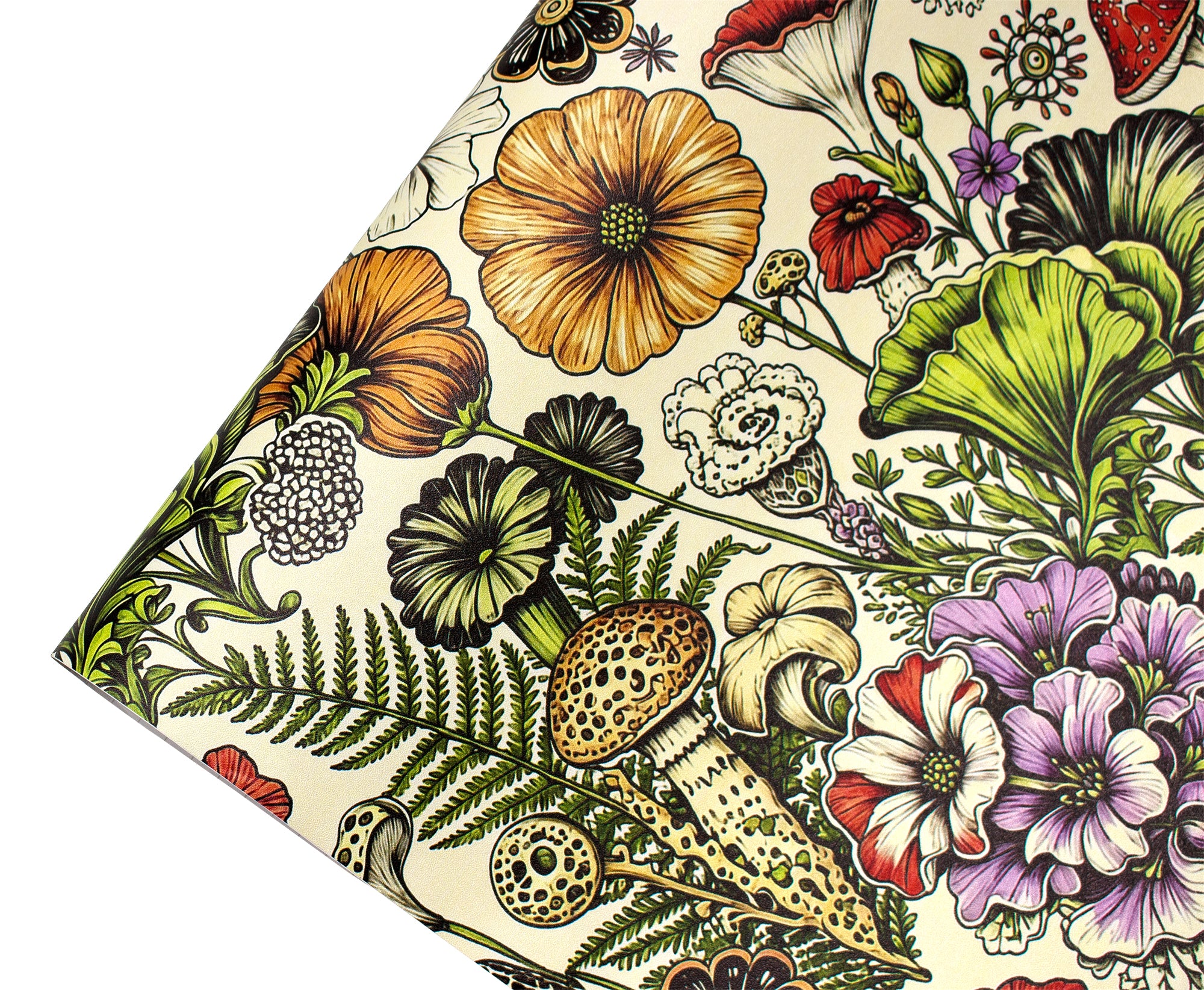 HaokHome Refresh Accent Wall Vintage Mushroom Floral Peel and Stick Wallpaper