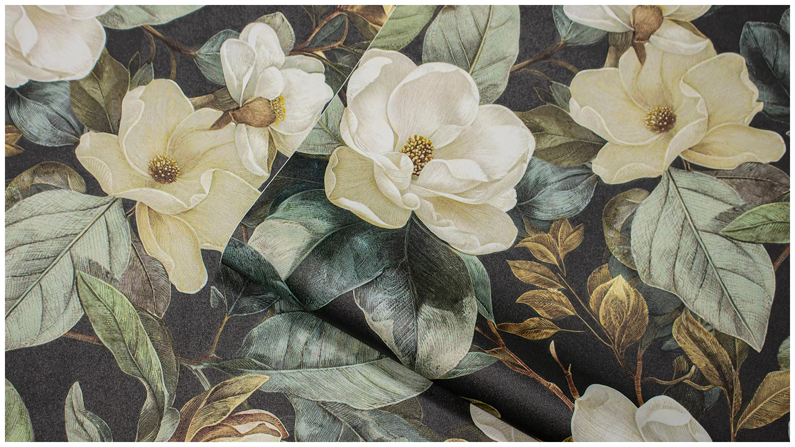 Moody Magnolia Vintage Botanical Wallpaper