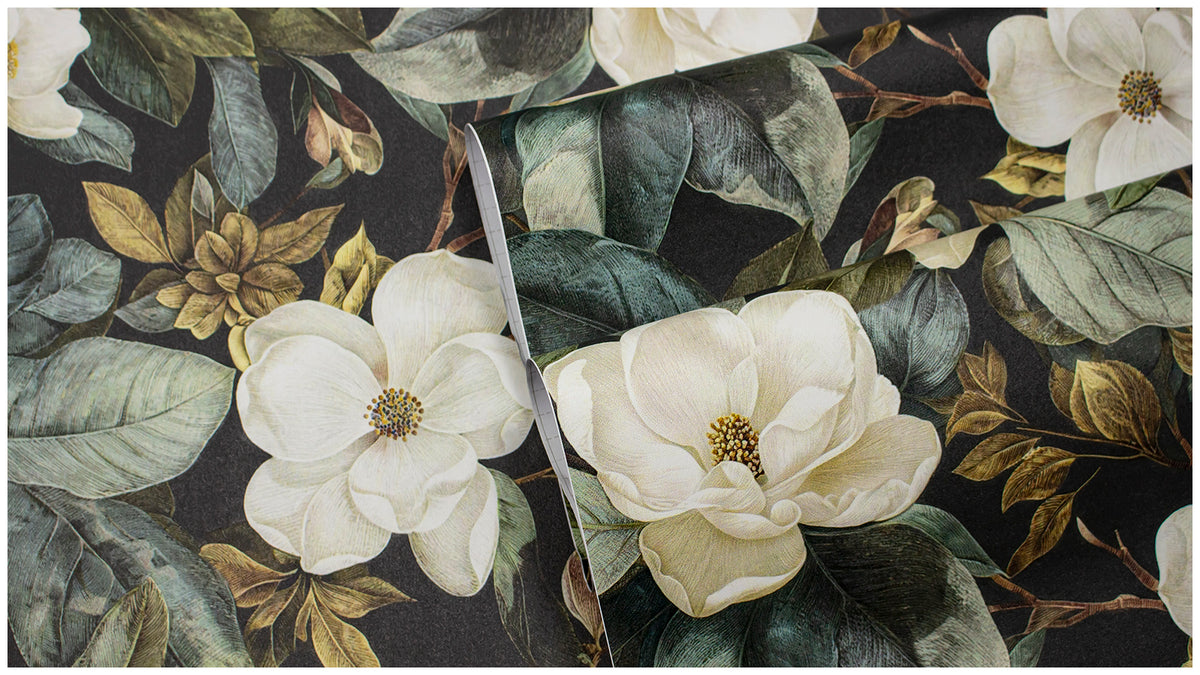 Moody Magnolia Vintage Botanical Wallpaper
