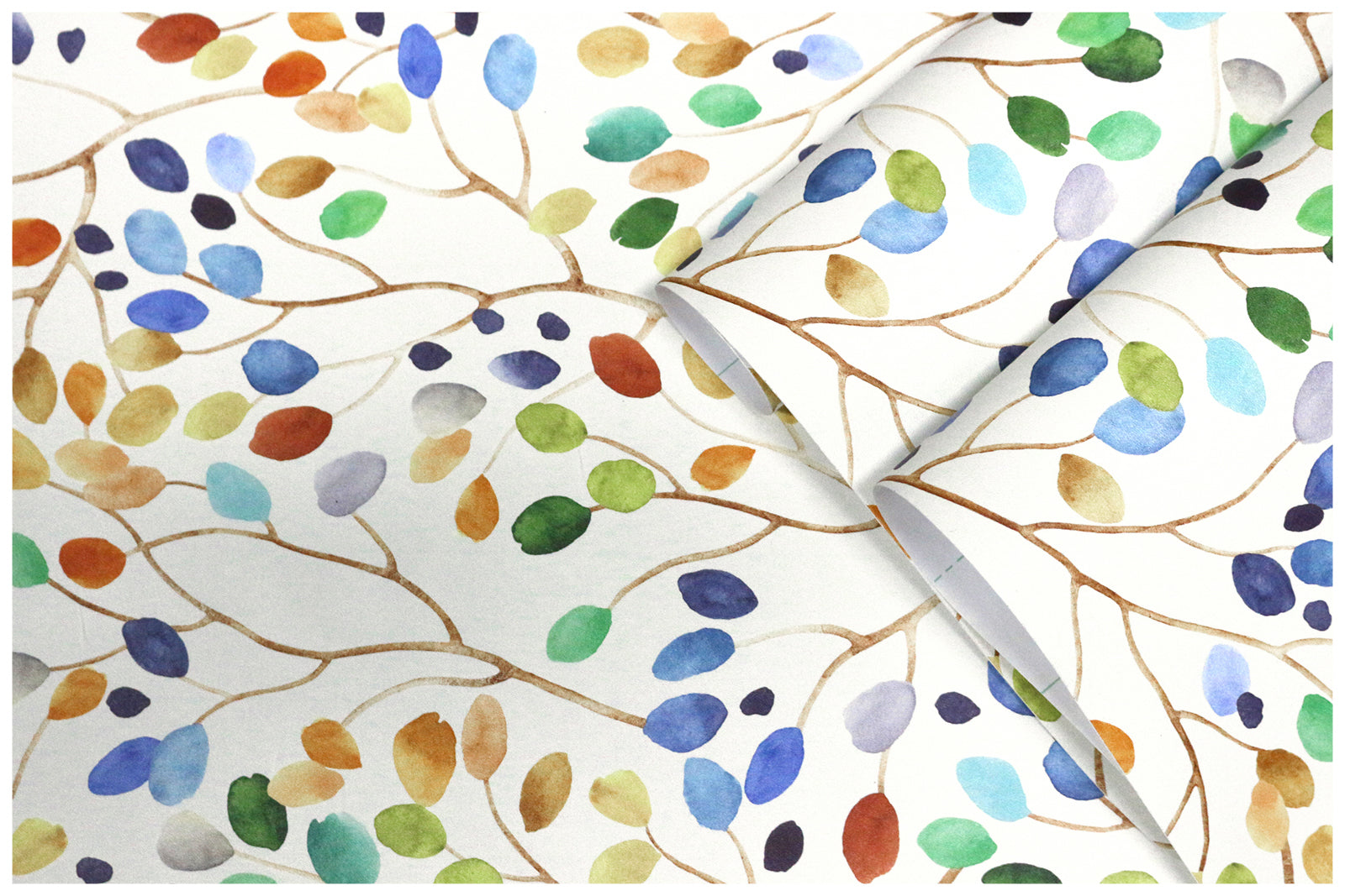 HaokHome Floral Peel and Stick Wallpaper Colorful Forest Leaf Beige Removable Contact Paper for Walls