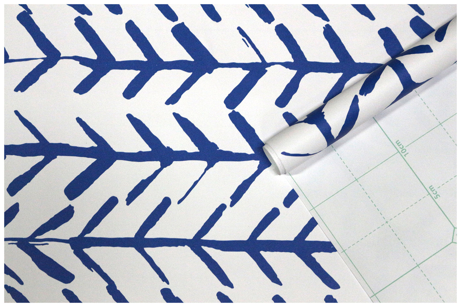 HaokHome Navy Blue Geometric Chevron Leaf Peel and Stick Wallpaper Modern Minimalist Removable Accent Wall Mural