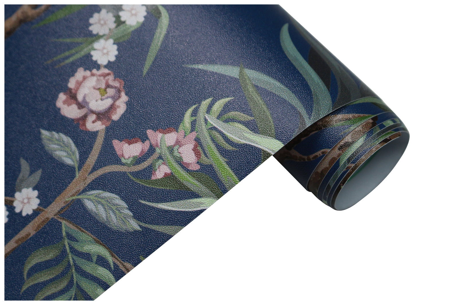 HaokHome Peel and Stick Wallpaper Floral Forest Navy/Green/Pink Removable Bedroom Wall Decorations
