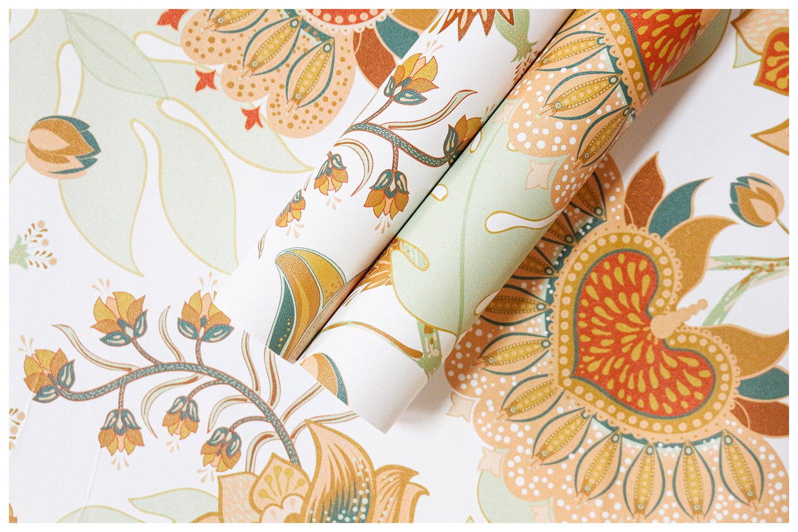 HaokHome Boho Wallpaper Vintage Chomper Flower Peel and Stick Wall Paper for Home Decor Countertops Cabinets
