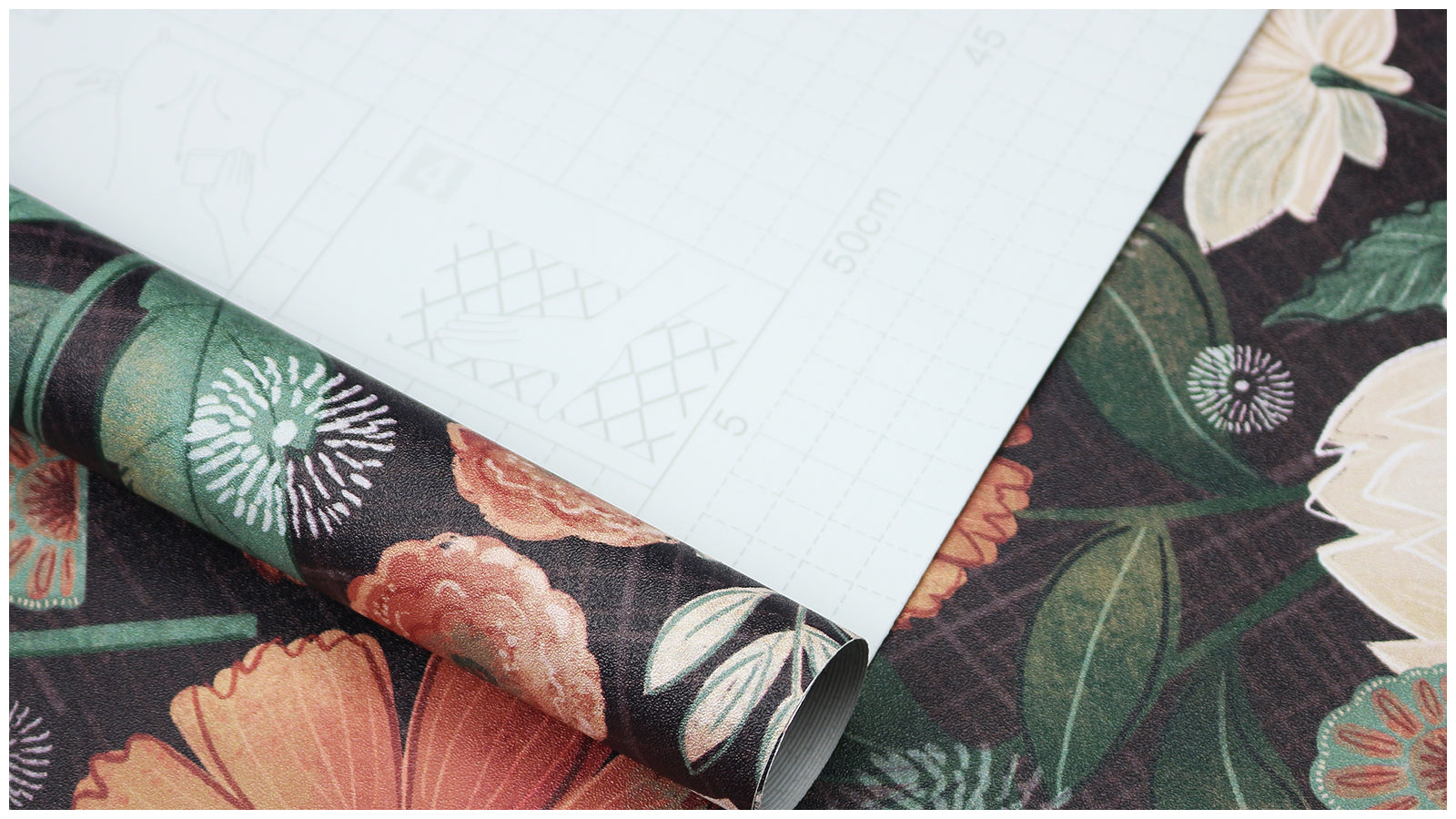 HaokHome Wallpaper Peel and Stick Floral Botanical Dark Brown/Beige/Green Retro Wall Decor Removable Mural for Bedroom & Living Room