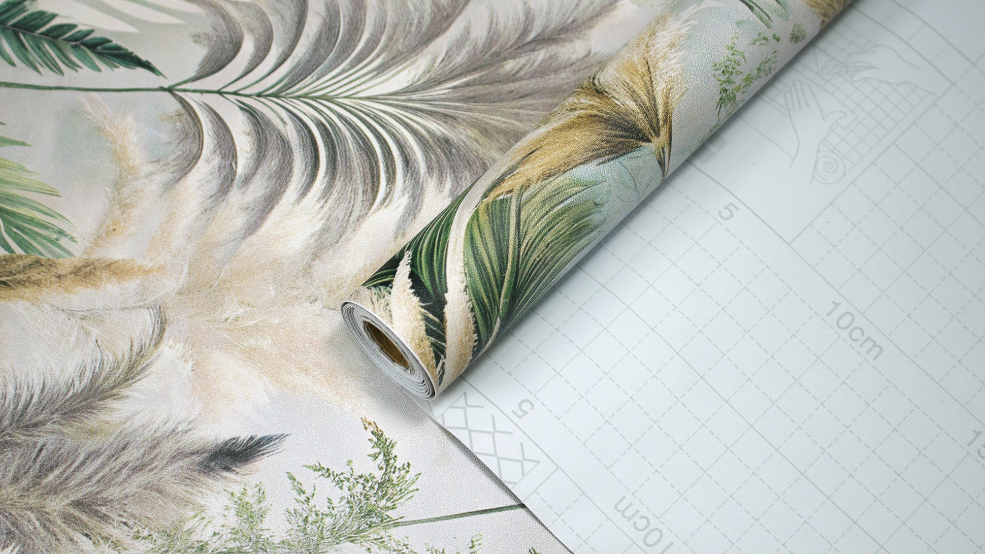 HaokHome Elegant Tropical Plants and Reed Wallpaper Natural Artistic Home Decor