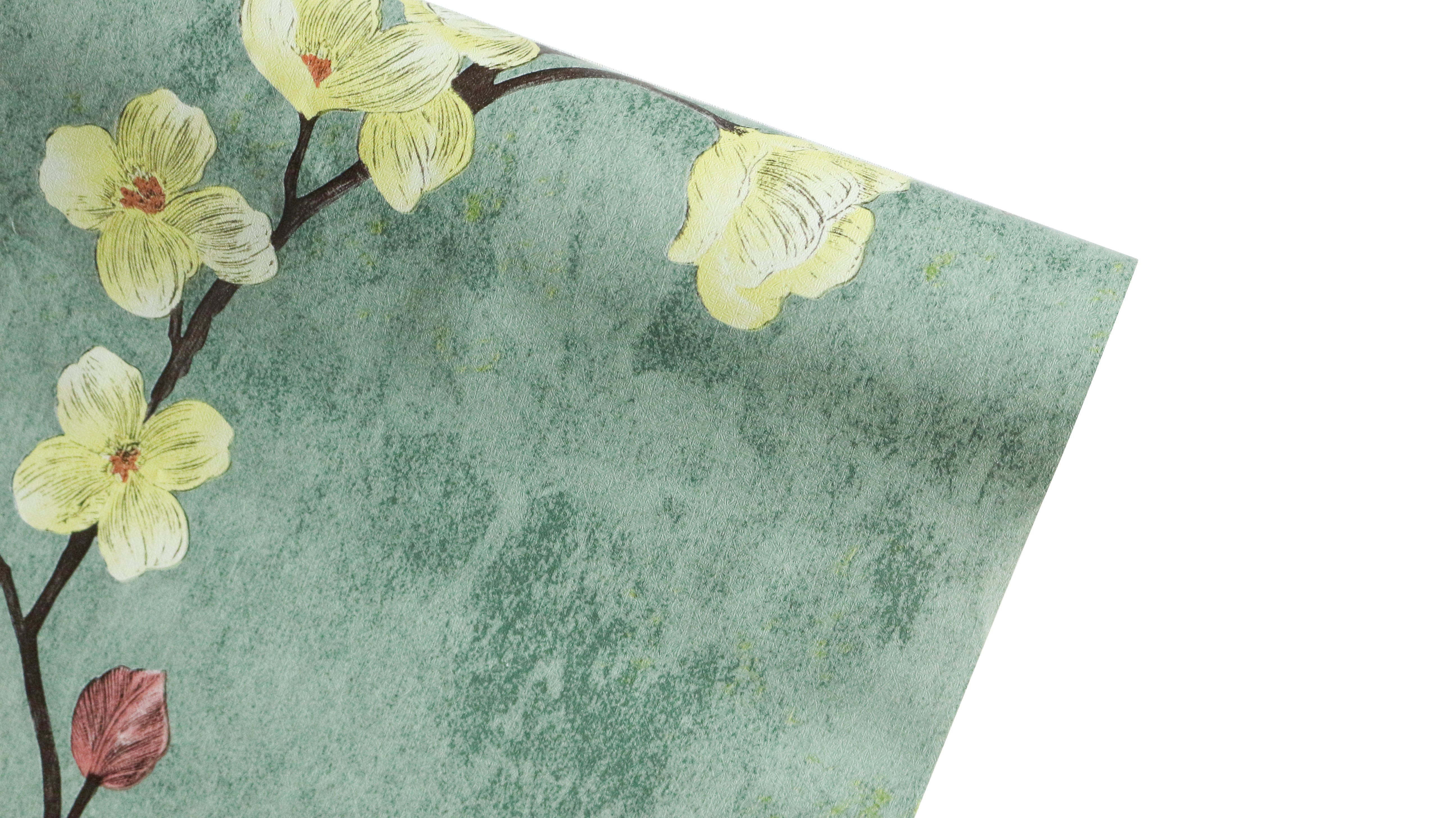 HaokHome Peel and Stick  Retro American Dark Green Floral Waterproof Wallpaper