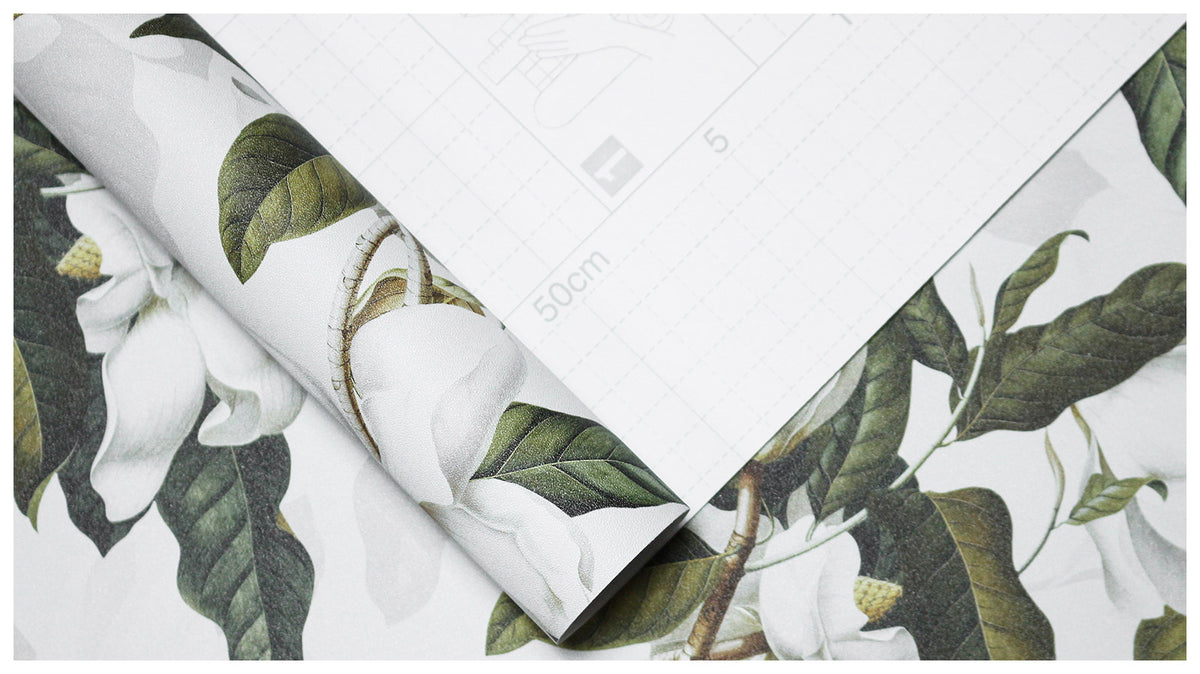 HaokHome Gardenia Floral Peel and Stick Wallpaper Vinyl Self Adhesive Mural