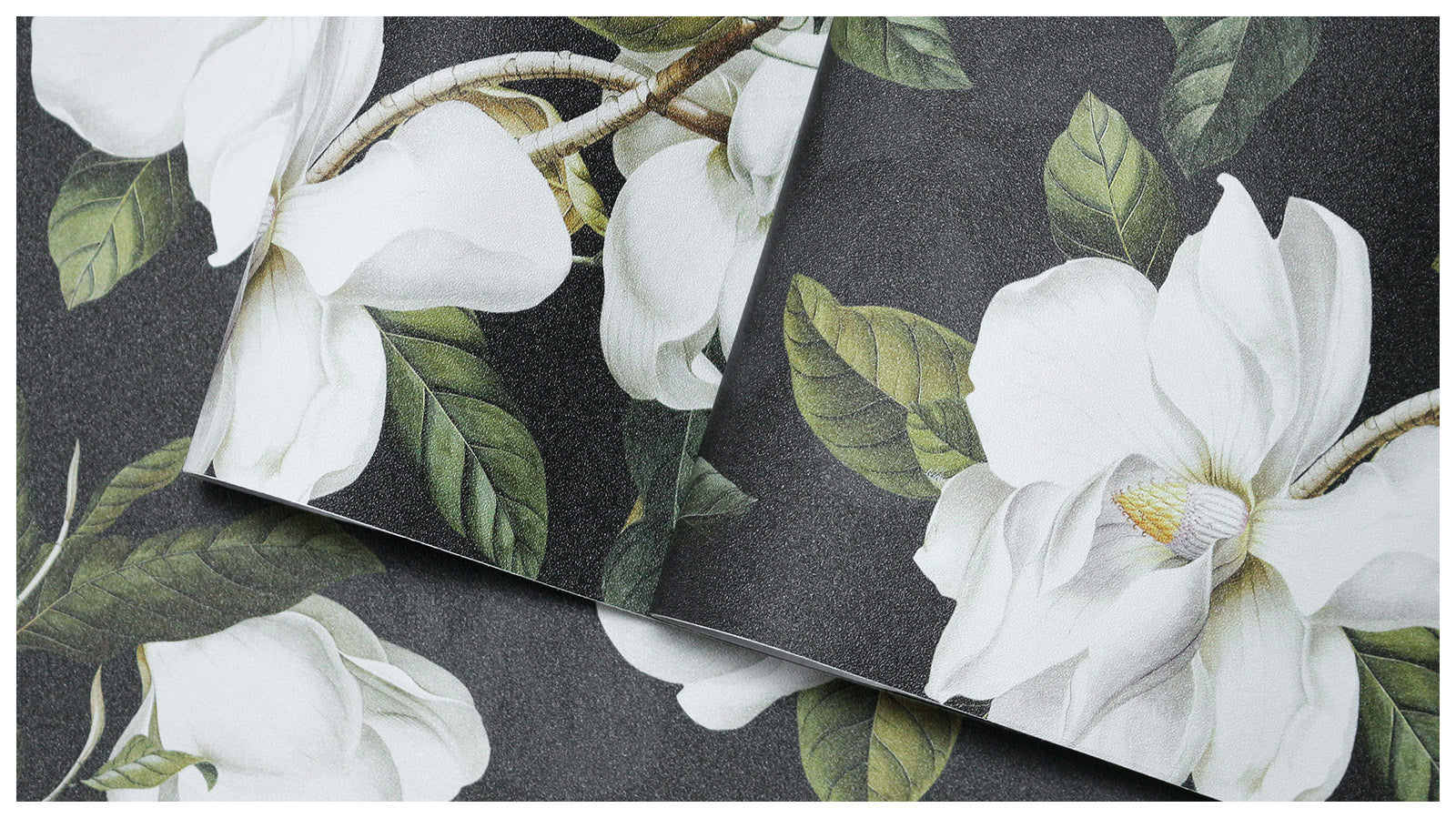 HaokHome Dark Magnolia Floral Peel and Stick Wallpaper, Moody Botanical Removable Wallpaper