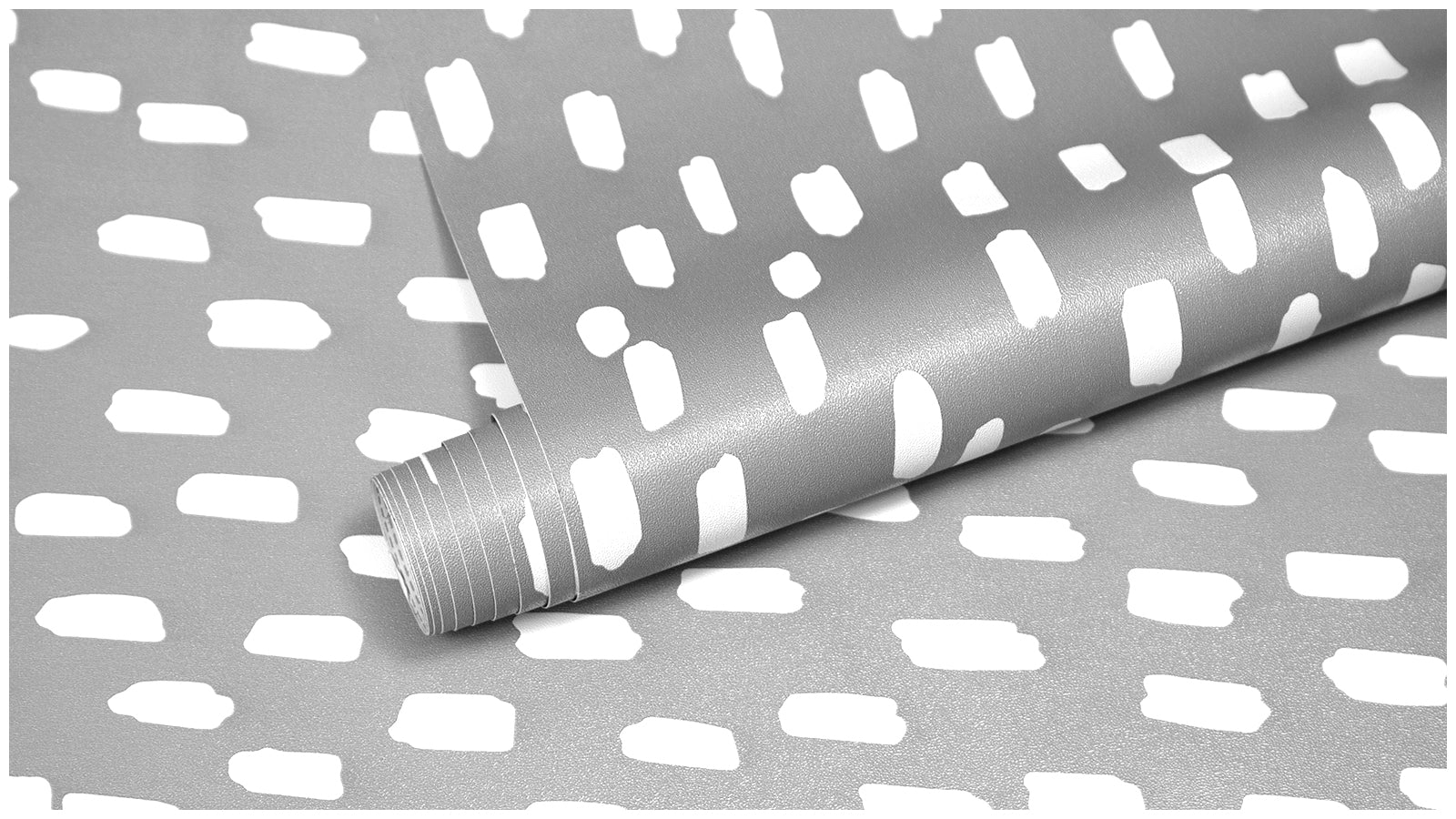 Grey White Brush Dot Wallpaper – Neutral Scandinavian Minimalist Print