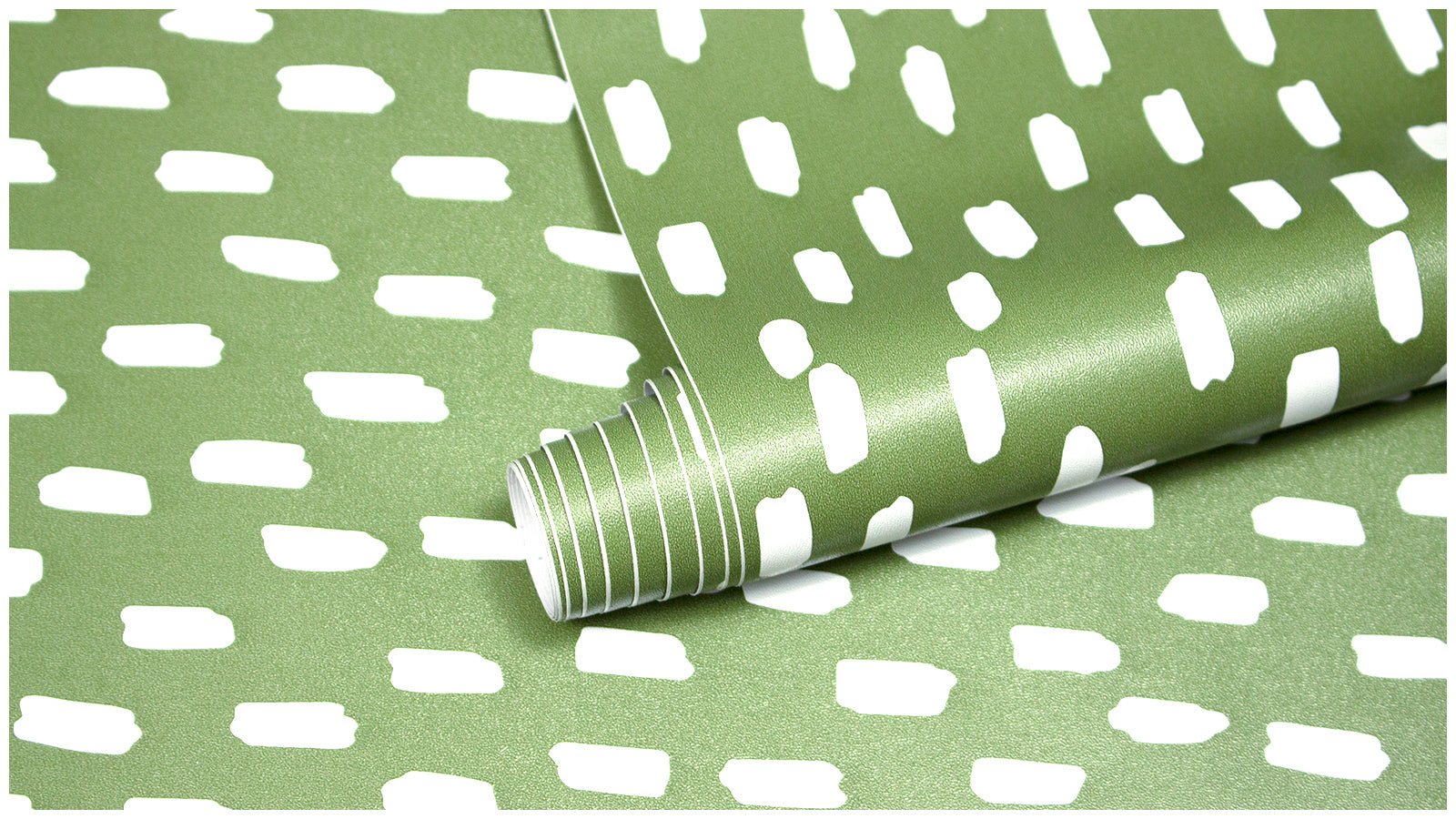 Olive Green Brush Dot Wallpaper – Earth Tone Minimalist Print