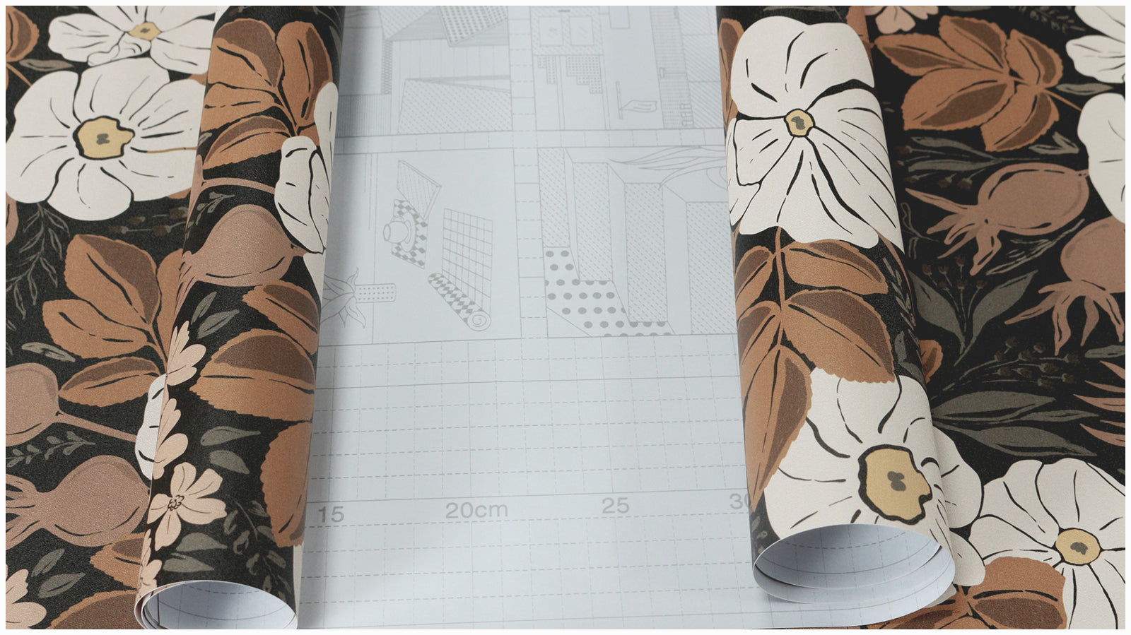 HaokHome Vintage Floral Peel and Stick Wallpaper – Beige & Brown Botanical Pattern