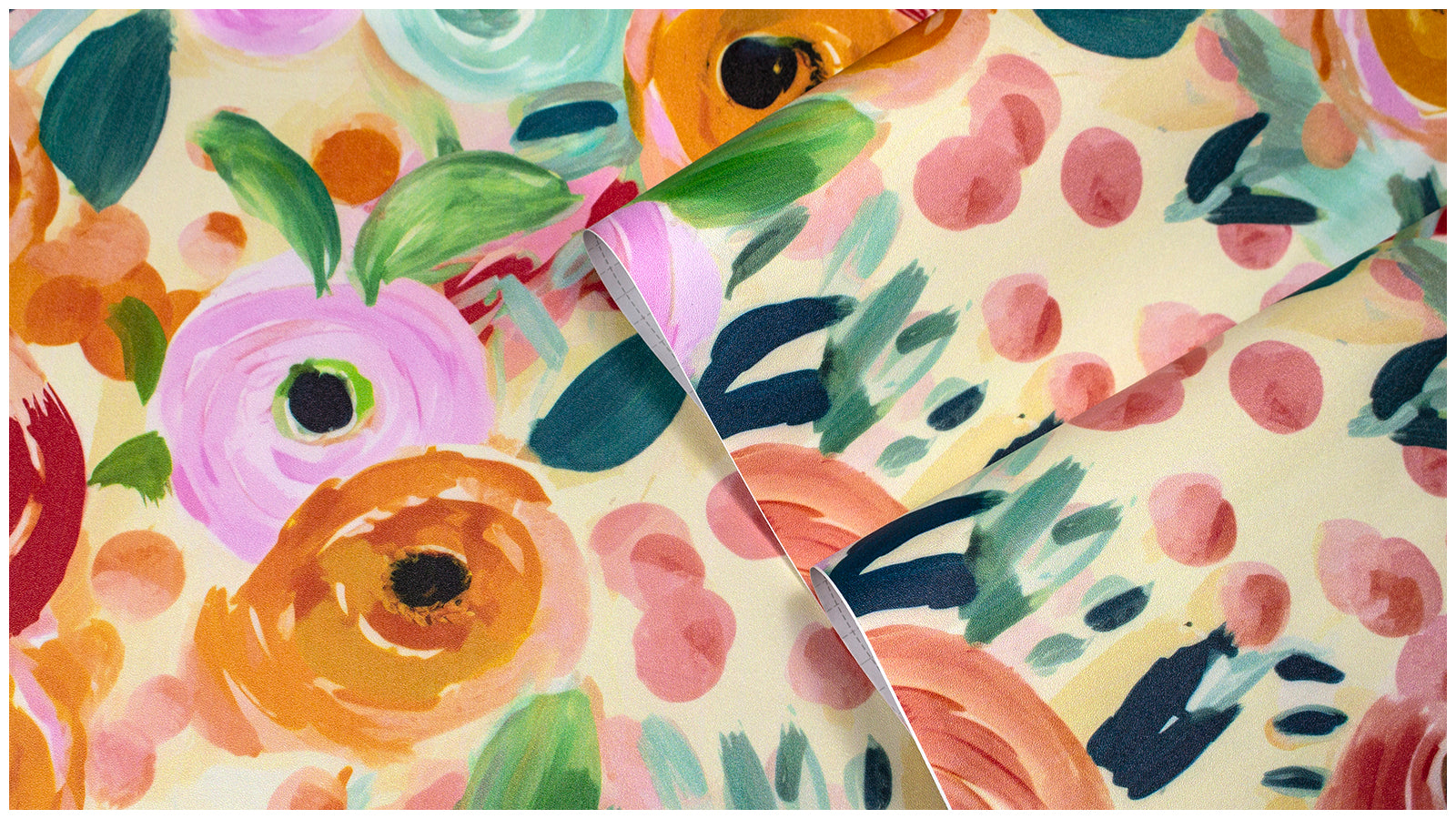 Abstract Brushstroke Ranunculus Wallpaper – Vibrant Impressionist Floral Print