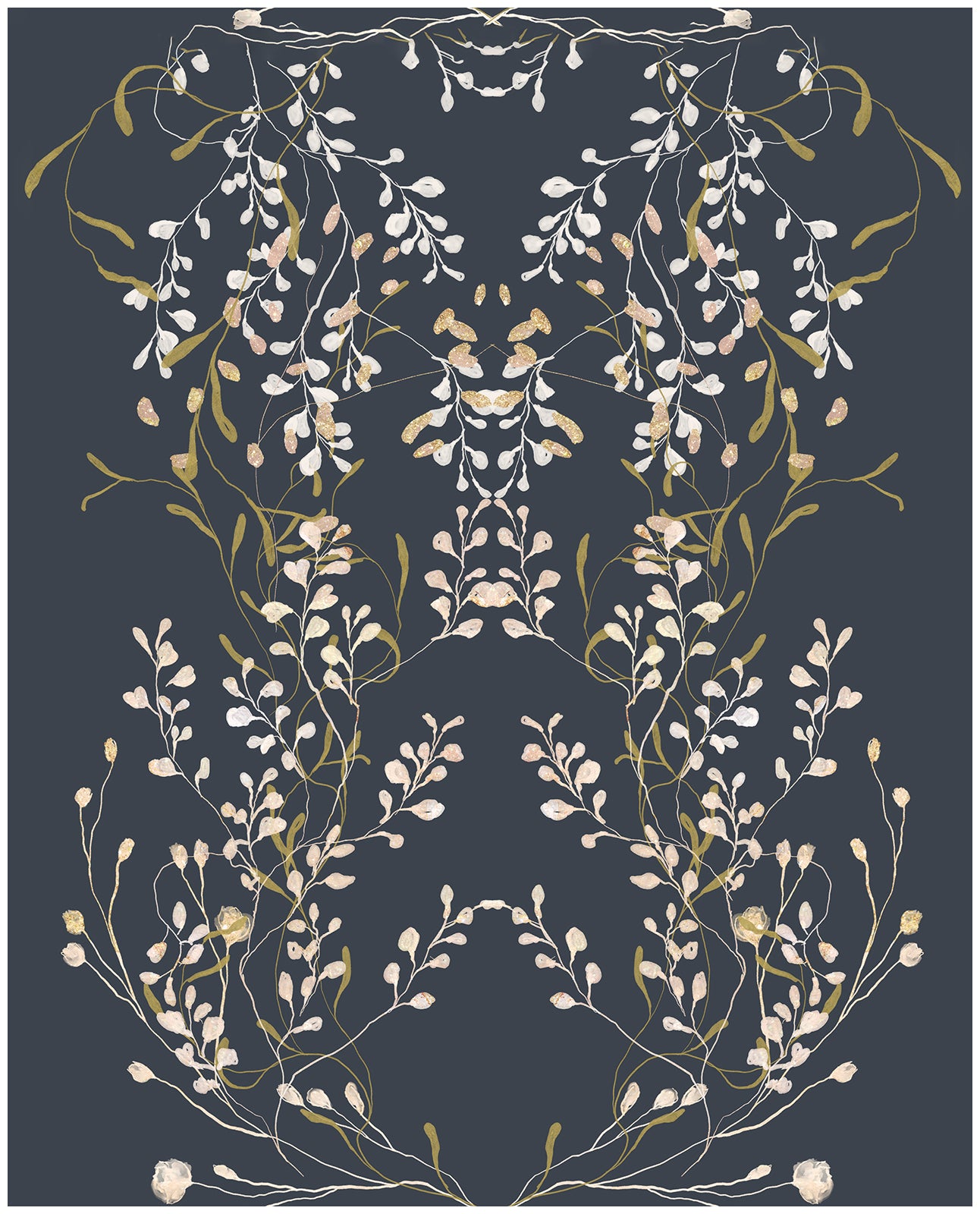 HaokHome 94031-1 Navy Floral Wallpaper Peel and Stick Vintage Damask Wall Paper Renter Friendly Contact Paper