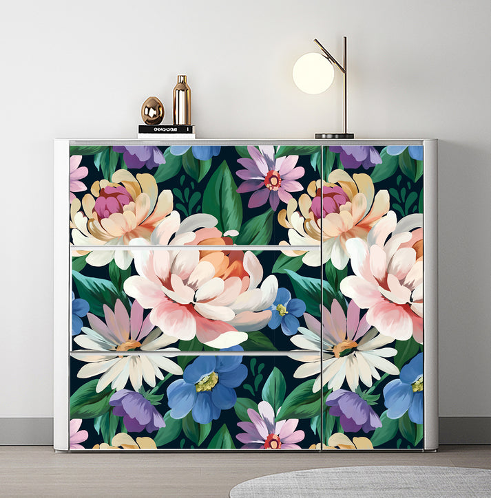 HAOKHOME Peel And Stick Jungle Animal Wallpaper - Removable, Waterproof, 17.7in X 9.8ft, White/Green/Pink Floral