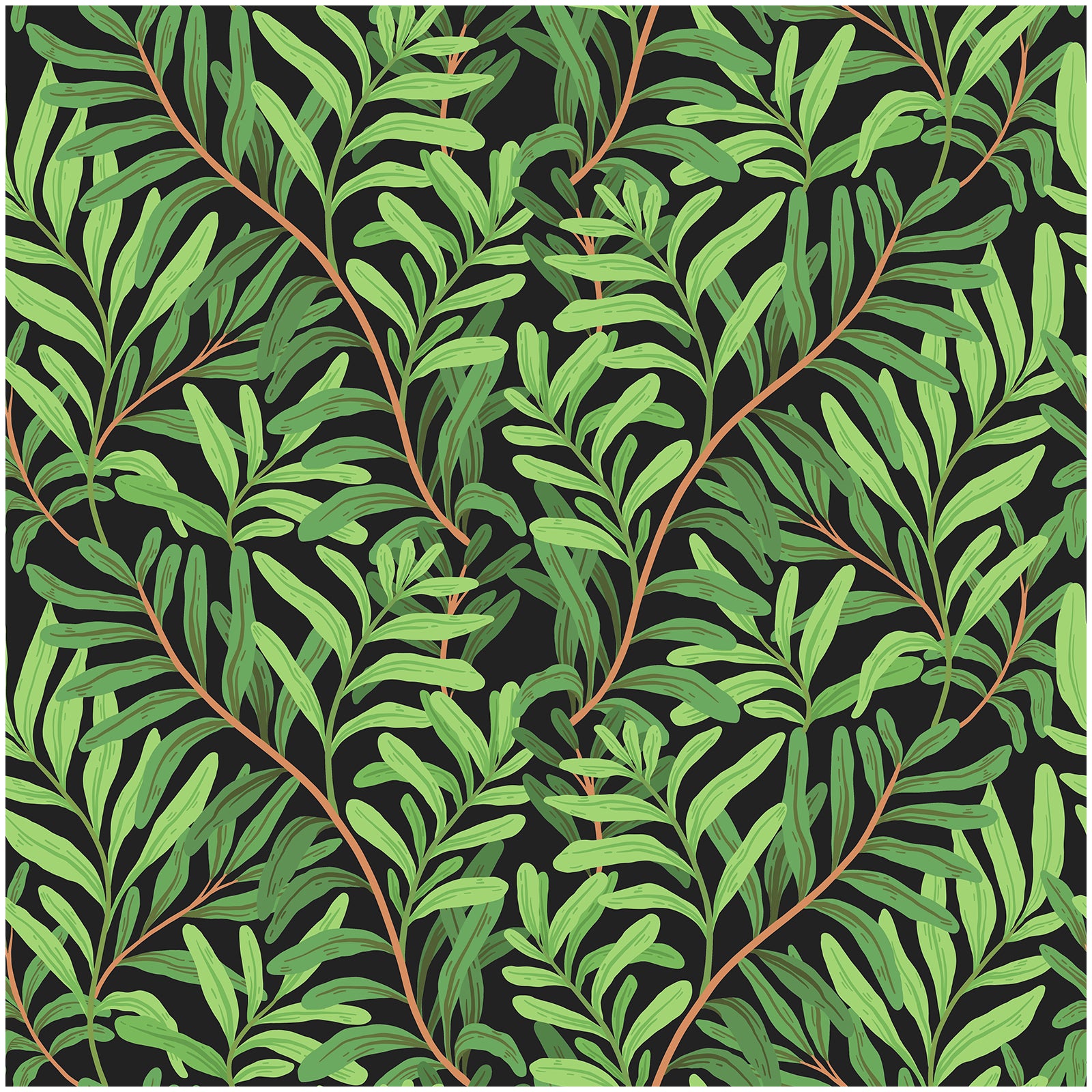 HAOKHOME 93382-1 Peel and Stick Wallpaper Forest Removable Stick on Contact Paper for Kitchen Morris Decor Black/Green/Brown