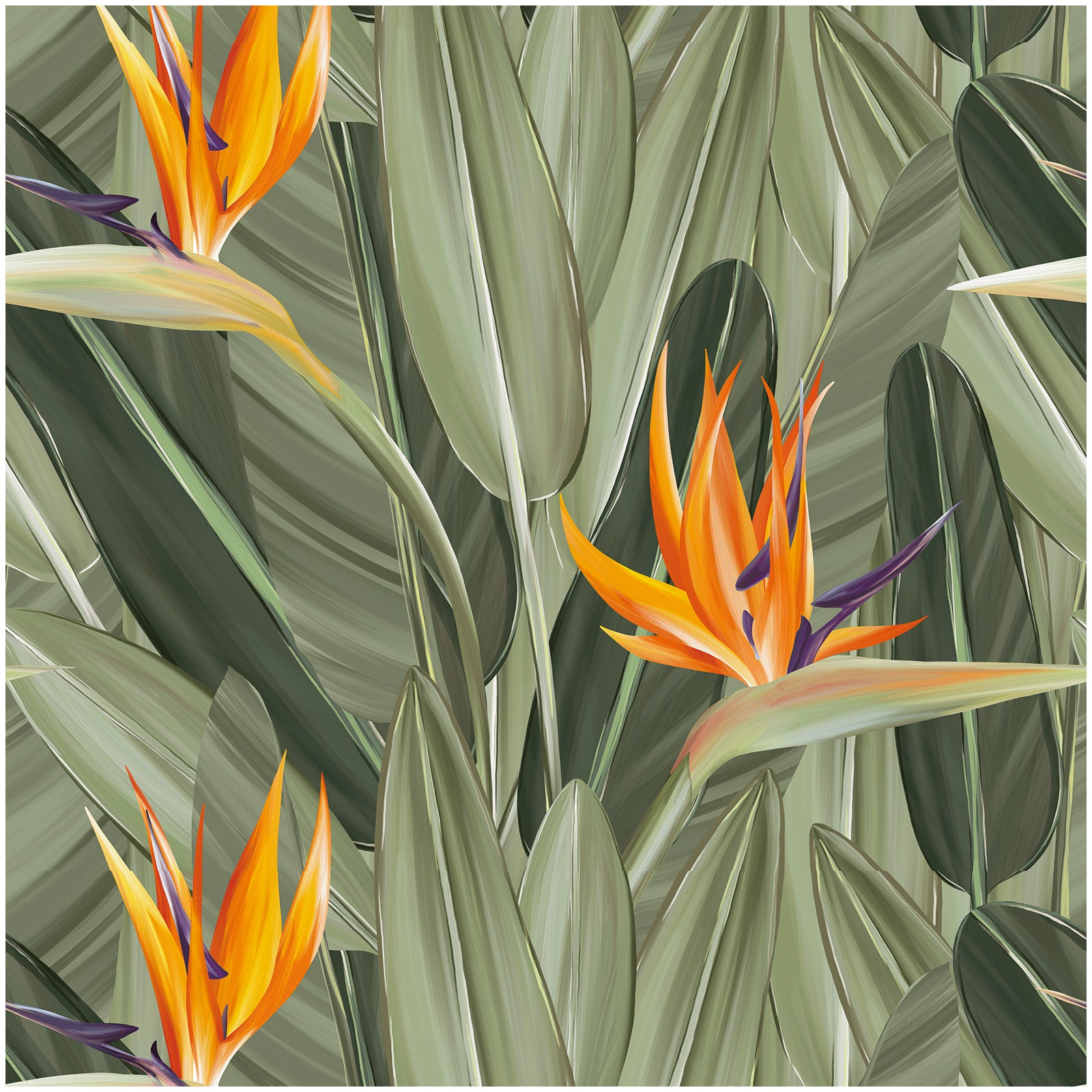 HAOKHOME 93375 Peel and Stick Wallpaper Tropical Florals Removable Stick on Contact Paper for Bedroom Green/Orange