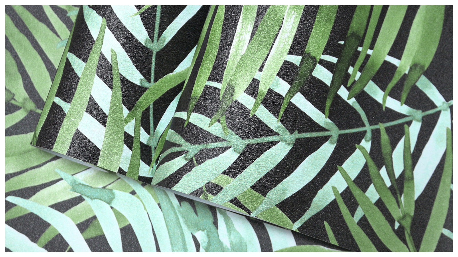 HAOKHOME 93148 Retro Peel and Stick Wallpaper Palm Leaves Black/Green Removable Stick on Home Decor