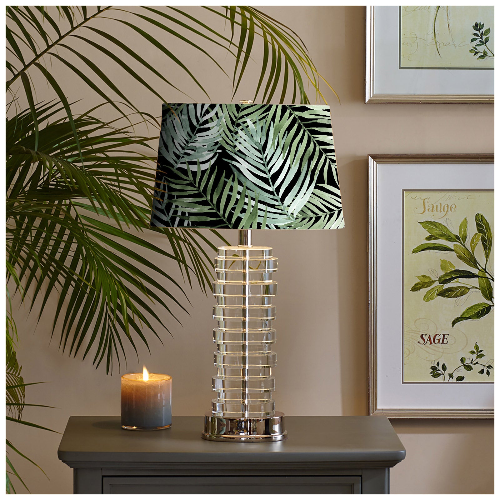 HAOKHOME 93148 Retro Peel and Stick Wallpaper Palm Leaves Black/Green Removable Stick on Home Decor