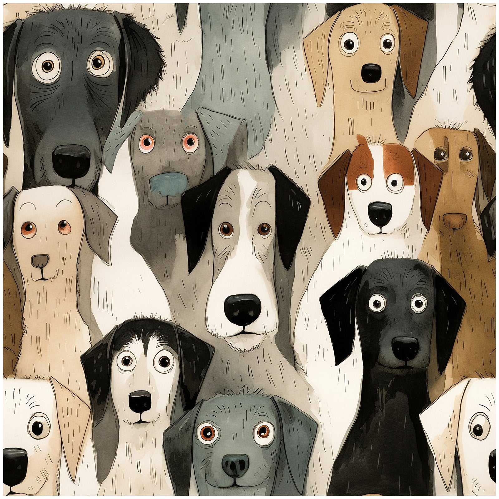 HAOKHOME 99057 Vintage Dog Wallpaper Peel and Stick Textured Black Renter Friendly Wall Paper for Bathroom Decor