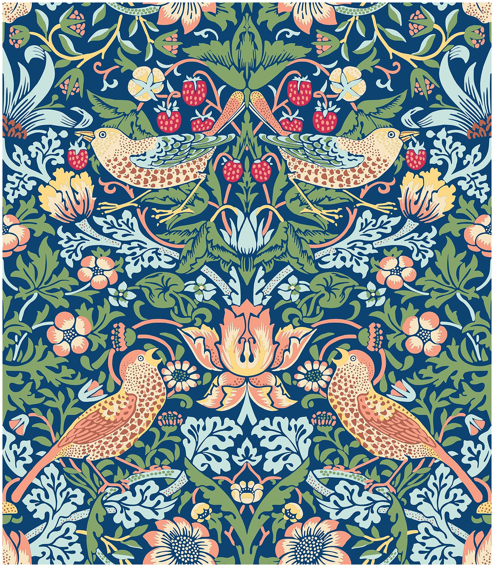 HAOKHOME 94029-1 Vintage Floral Peel and Stick Wallpaper Strawberry Thief Botanical Blue/Green Wall Murals Home Kitchen Bedroom Decor by William Morris