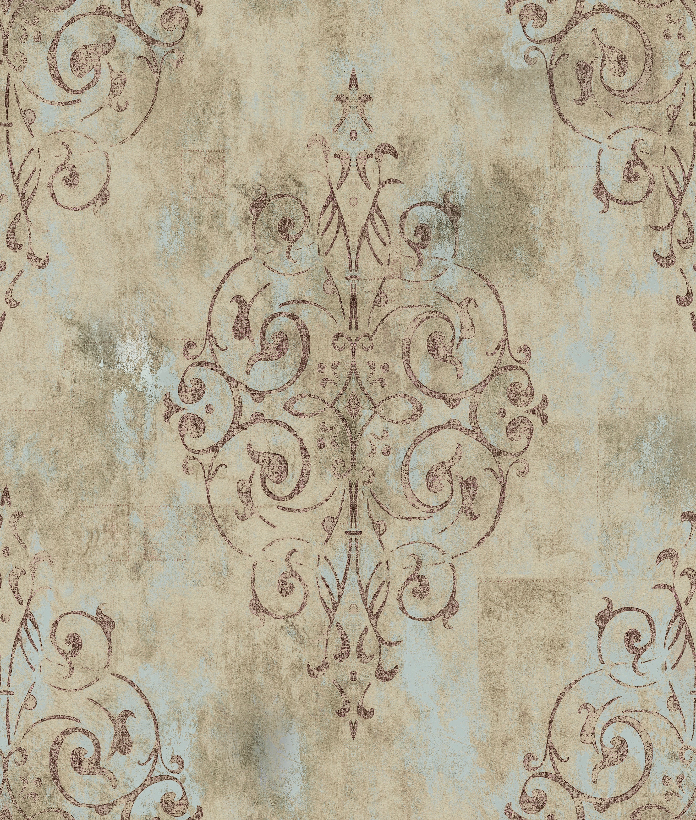 HaokHome 94005-3 Vintage French Damask Peel & Stick Brown Vinyl Self Adhesive Wall Paper Design for Walls