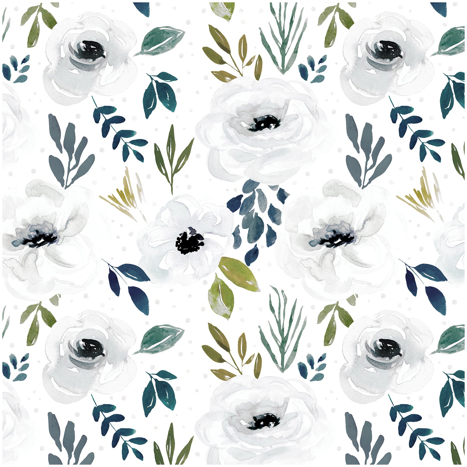 HaokHome 93245-2 White Floral Wallpaper Home Decor Removable Vinyl Self Adhesive Mural