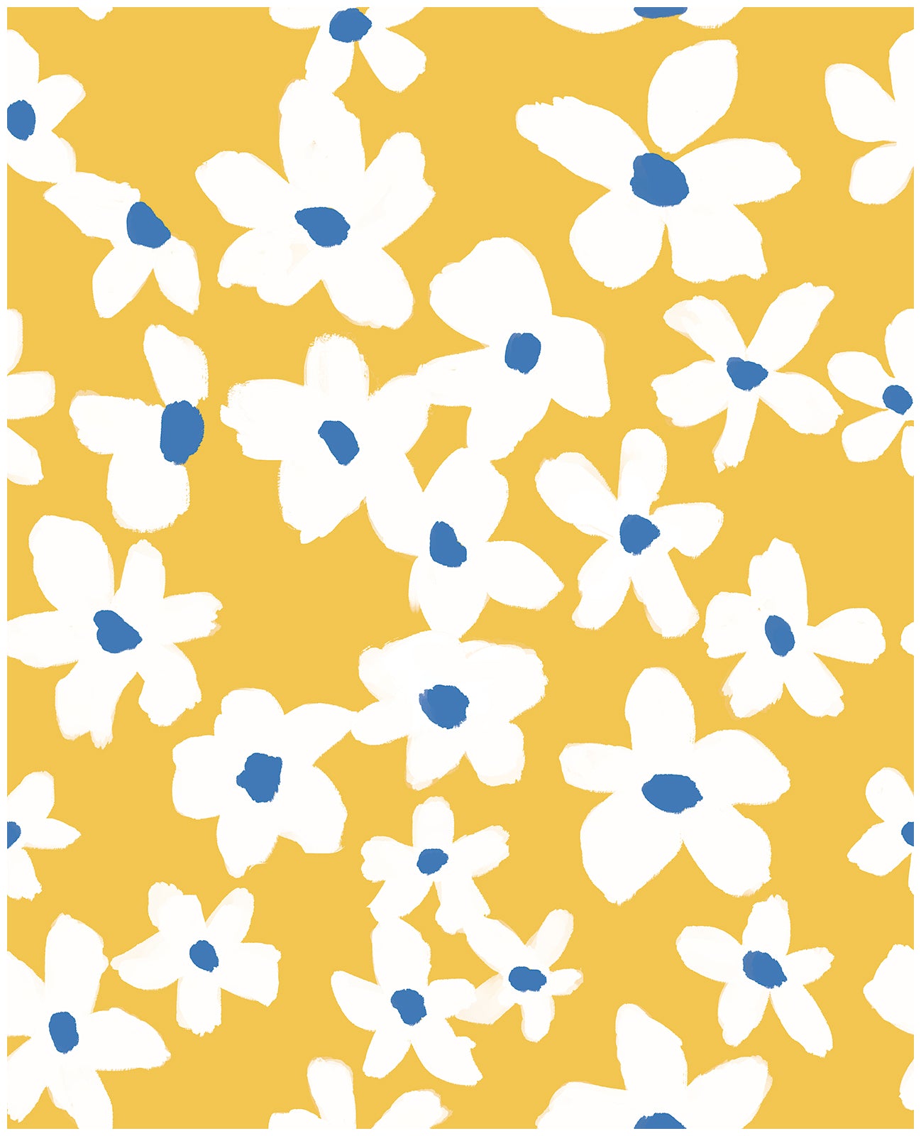 HaokHome 93391 Yellow White Floral Wallpaper Removable Wall Paper for Bedroom Bathroom Textured