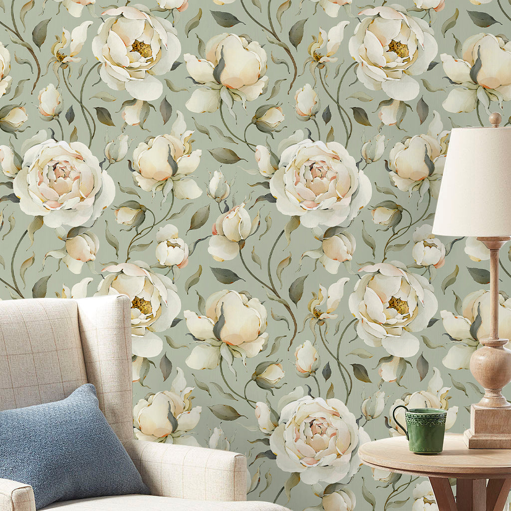 HaokHome Cream Color Rose Peel and Stick Wallpaper Removable Vinyl Self Adhesive DIY Decor