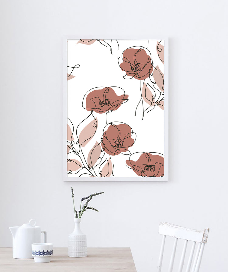 HaokHome 93195 Rose Flower Peel and Stick Wallpaper Removable Self Adhesive Decorative