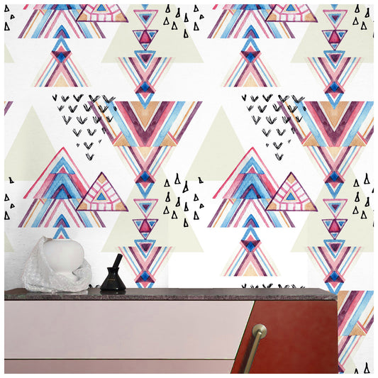 HaokHome 96068 Colorful Geometry Peel and Stick Wallpaper Removable Vinyl Decor