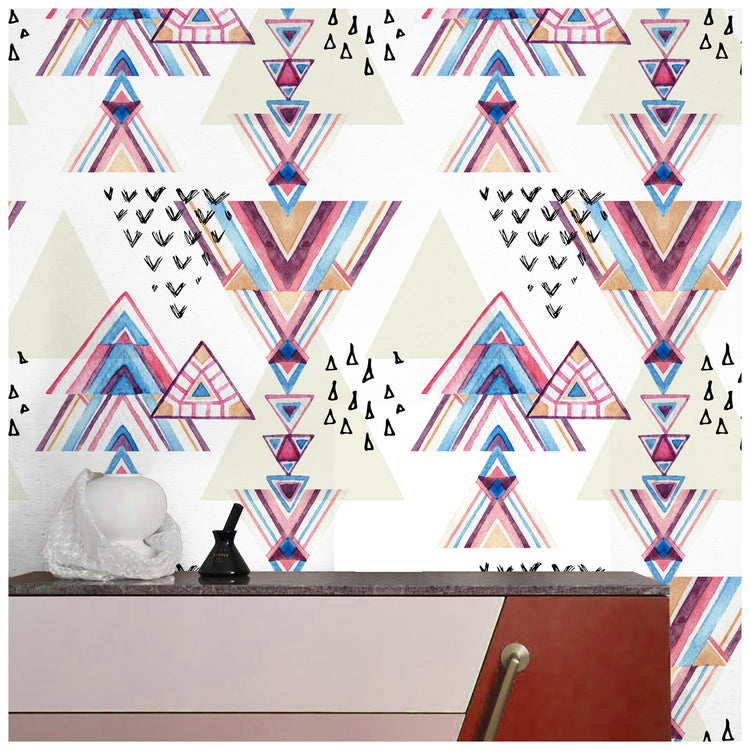Colorful Geometry Peel and Stick Wallpaper Removable Vinyl Decor