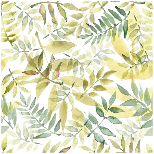 HaokHome  93034 Yellow Leaf Peel and Stick Wallpaper Leaves Wall Paper Modern Self Adhesive Decorative Watercolor Contact Paper