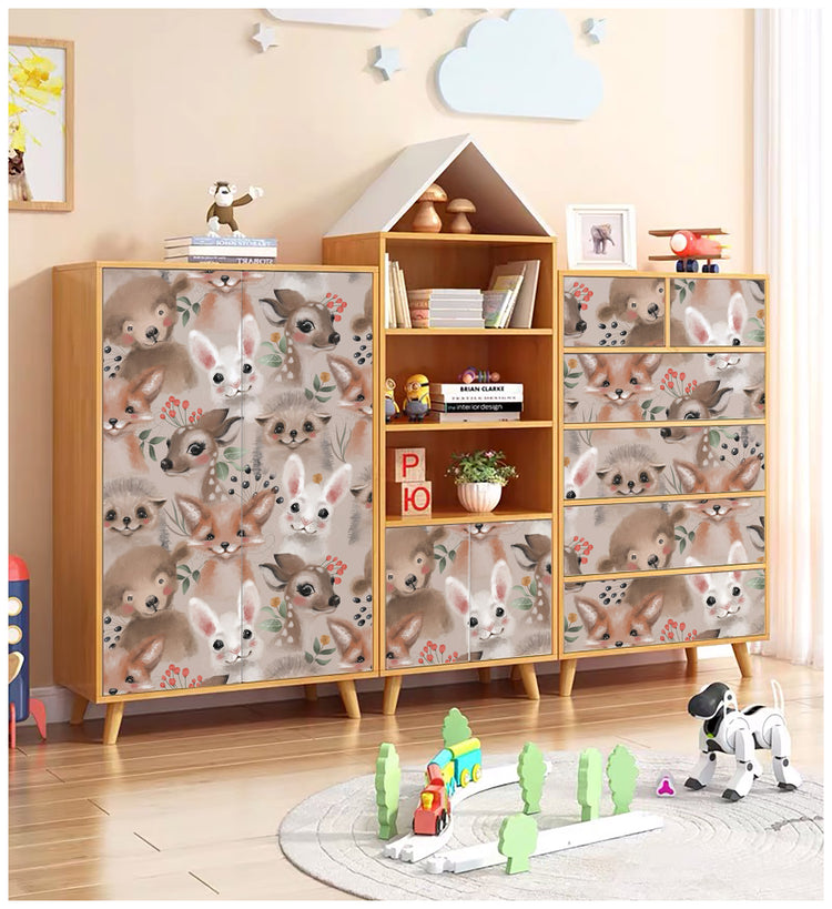 Cute Animal Cartoon Deer Punny Wallpaper  Kids and Nursery Room Wall decor