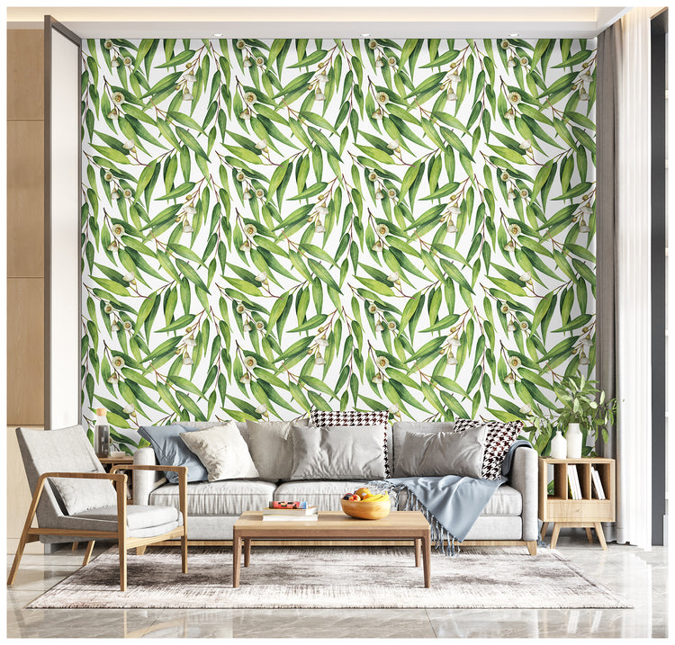 HaokHome 93139 Green Floral Leaf Contact Paper Peel and Stick Wallpaper DIY Boho Wall Decor