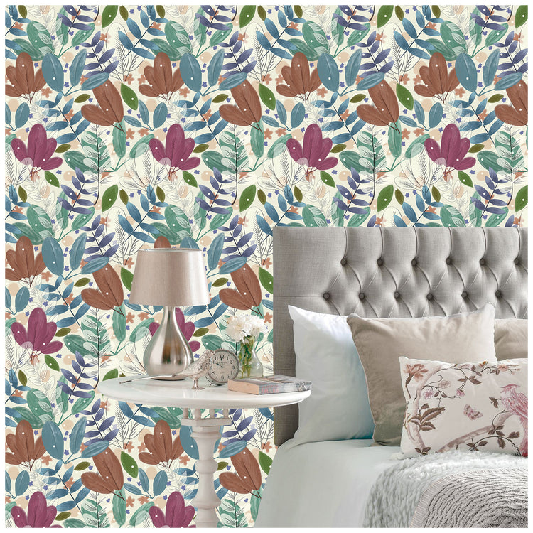 Floral Leaf Peel and Stick Wallpaper Removable Vinyl Self Adhesive Home Decor
