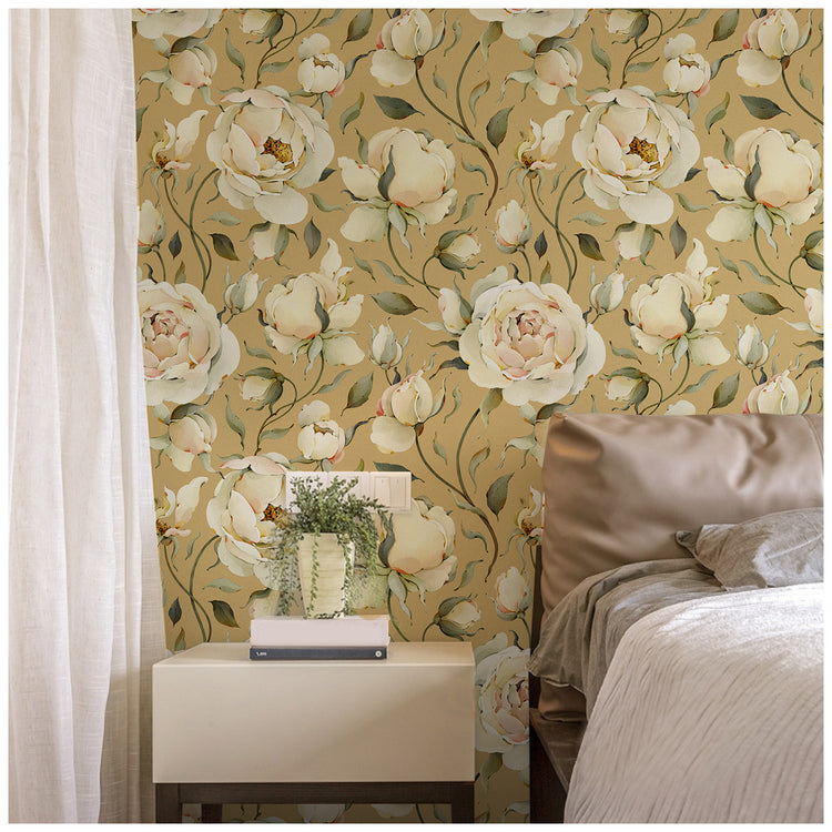 HaokHome 93242-3 Large Rose Peel and Stick Wallpaper Removable Vinyl Self Adhesive DIY Decor