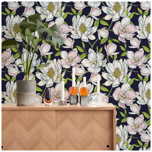 HaokHome 93234 Blooming Flower Peel and Stick Wallpaper Removable Vinyl Self Adhesive Decor