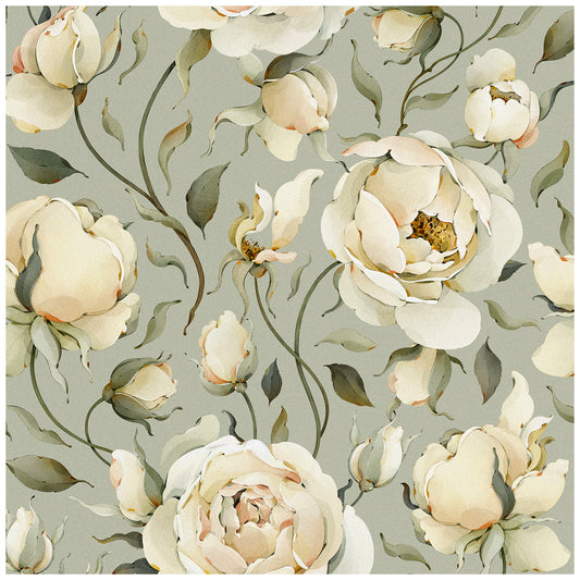 HaokHome 93242-2 Cream Color Rose Peel and Stick Wallpaper Removable Vinyl Self Adhesive DIY Decor