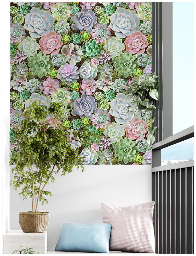 Succulent Plants Wallpaper Peel and Stick Green Pink Purple Vinyl Self Adhesive Removable Contact Wall Paper