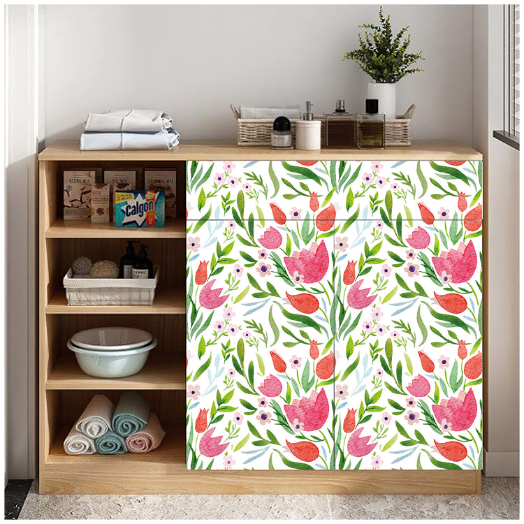 Tulip Floral Wallpaper Peel and Stick Contact Wall Paper Flower Wallpaper