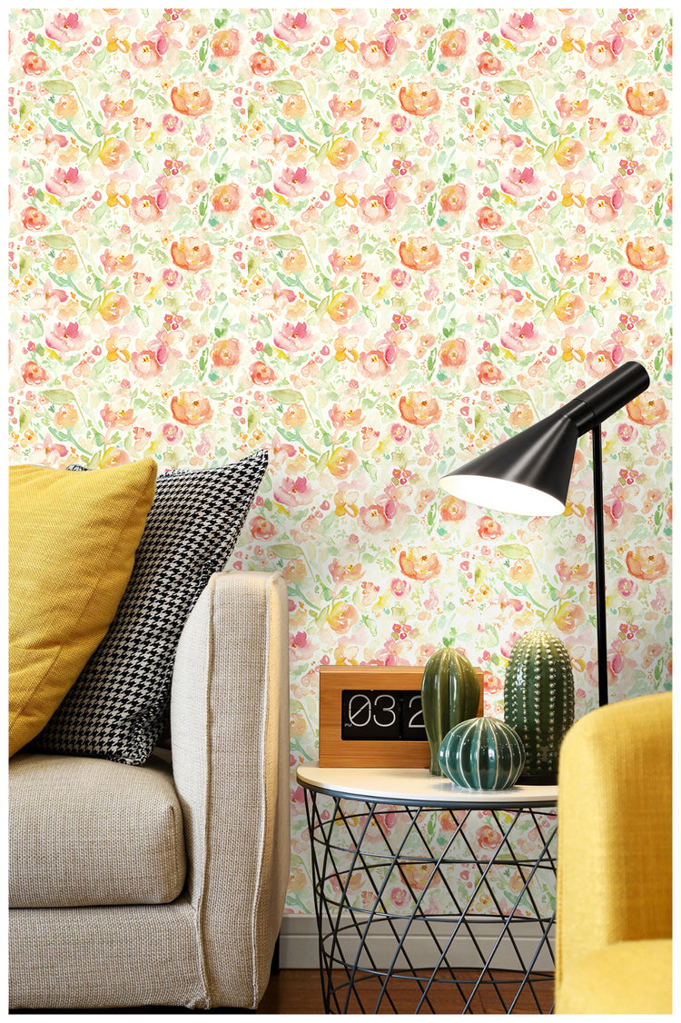 HaokHome 93062 Floral Peel and Stick Wallpaper Removable Vinyl Self Adhesive Home Deco